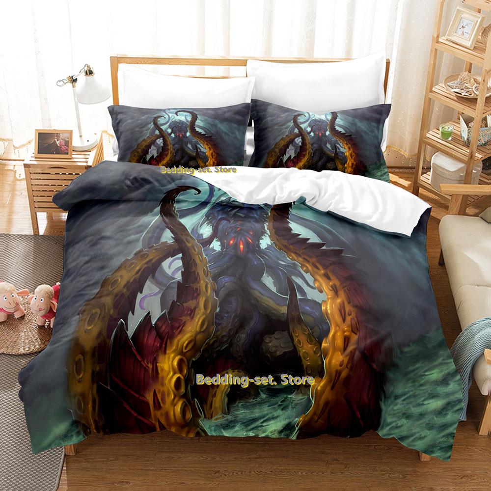 2023 Game Hearthstone Heroes Of Warcraft Bedding Set Cartoon Anime three-piece Set Teenager Bedroom Duvetcover Sets