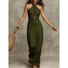 2026 New European and American Amazon Women's Slim-fit Fashion Temperament Slim-fit Sleeveless Neck Dress