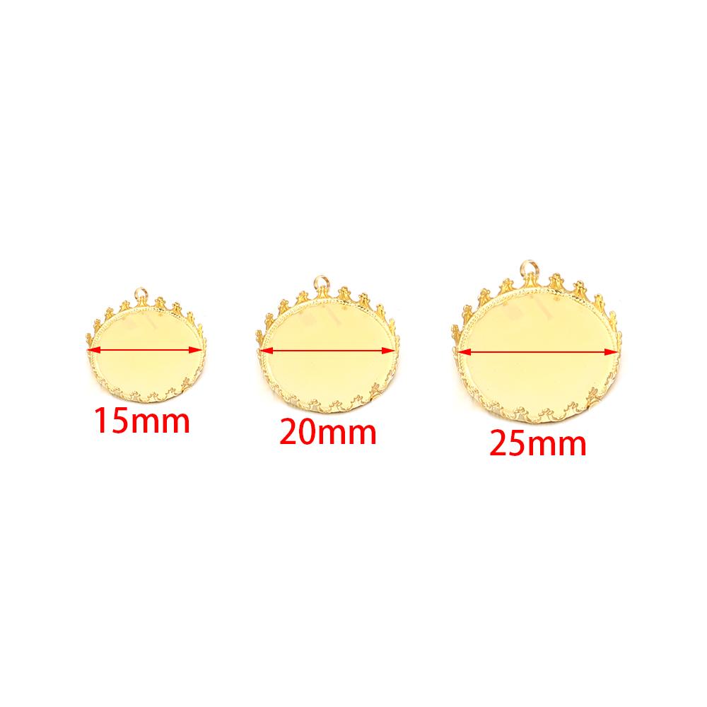 10pcs15/20/25mm Metal Round Cabochon Base Tray Bezels Blank Setting Supplies For Jewelry Making Findings DIY Bracelet Pendant
