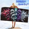 Dragon Art Print Beach Towel, Large Soft Quick Dry Towel for Beach Camping Swimming