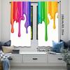 2Pcs Color Paint Drip Curtains Rainbow Curtains Suitable For Bedroom Bathroom Living Room Dining Room Study Room Office A