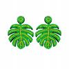 Oriental Earrings Beads Leaves