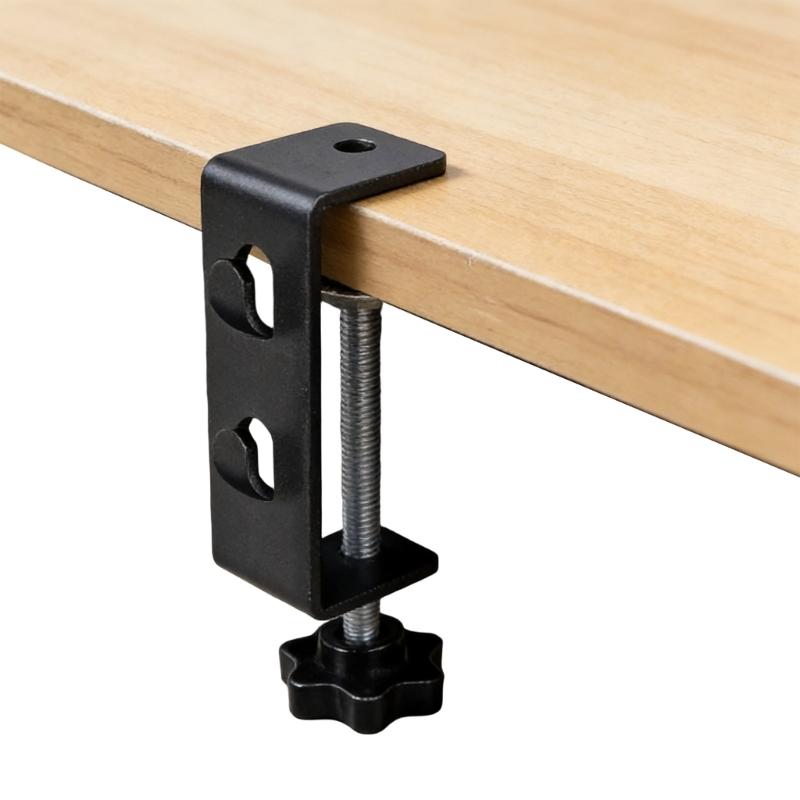 2Pcs Desktop Base C Clamps Table Mount Clamps Desk C Clamps Iron Hardware Clamps For Workbench Studio Accessories