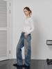 WAVE UNION Soft Rib Henley Longsleeve Top White