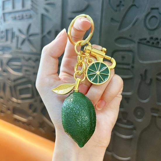 Resin Keyring Summer Vitality Lemon Shape Charm Keychain Couples Friends Key Chain Portable Car Bag Door Keychain