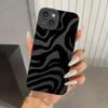 Wave Pattern Print Black Silicone Protective Phone Case For iPhone 17 16 15 14 13 12 11 Pro Max 16 Plus 16E 17 Air Cover Fundas