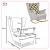 Carol Duo Family Furniture Wingback Rocking Chair Gray Green Checkered Olive