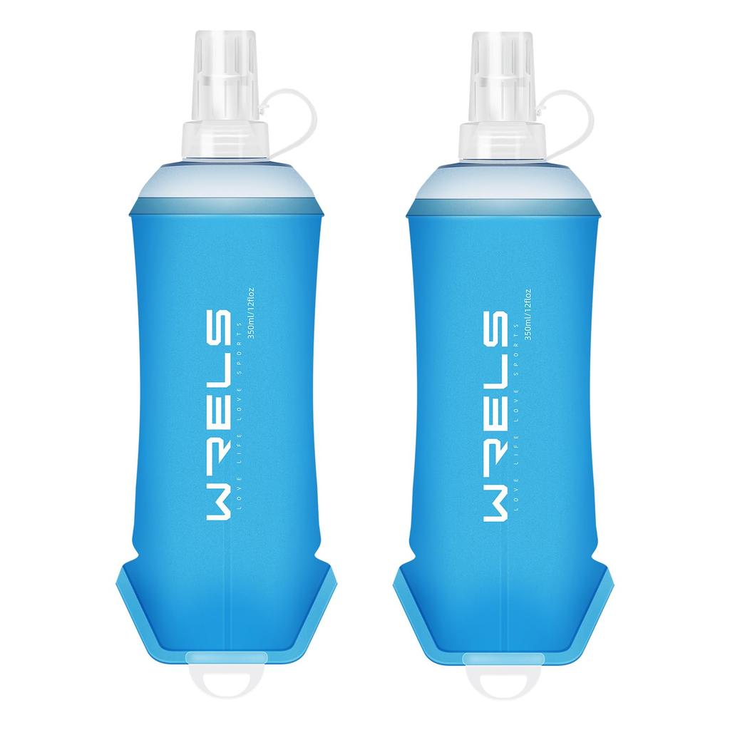 Soft Flask Running Bottle, 500ml350ml200ml Hydration Water Bottle, Foldable, for Marathons, Trail Running, Hiking, and Jogging, with Dustproof Caps