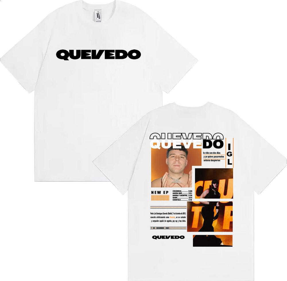 Rapper Quevedo Buenas Noches IGL 2026 Tour T-shirts Men Women Fashion Hip Hop Punk T-shirt O-Neck 100% Cotton Oversized T Shirts