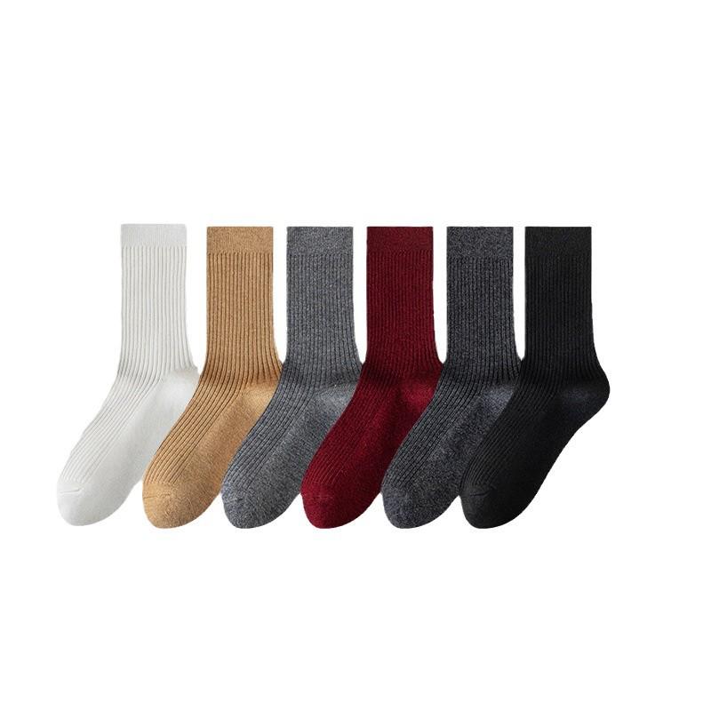 Women's Thick Cashmere Wool Socks - Mid-Tube, Autumn/Winter Collection, Extra Warm with Velvet Lining