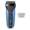 BRAUN Series 3 Elektrorasierer - Blau und Schwarz - 30 Minuten Akkulaufzeit - 5 Minuten Schnellladung