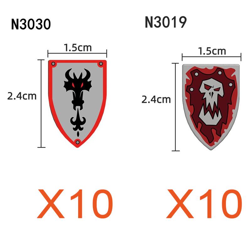 MOC Medieval Building Blocks Character Accessories Shields Armor Vests Warhorses Flags Set Mounts Toy Gifts Compatible Bricks