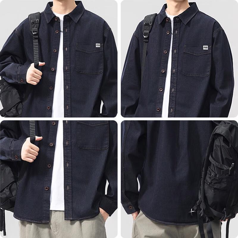 JEEP Men's Retro Loose-Fit Denim Shirt Jacket