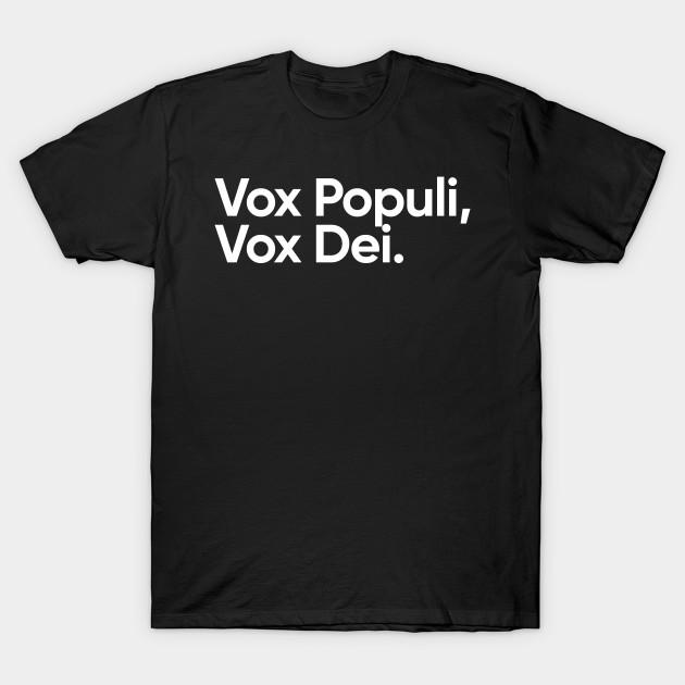 Men Black Print T-shirt Vox Populi Vox Dei No-Cut Transfer Paper Print Cotton Tshirt M чёрный
