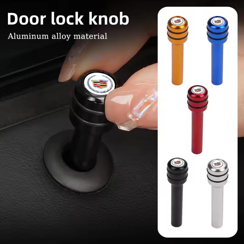 Aluminum Alloy Car Door Lock Knob Pins Caps Covers For Cadillac ATS CT4 CT6 CTS ESCALADE SLR SLS SRX XLR XT5 XT6 XTS Accessories