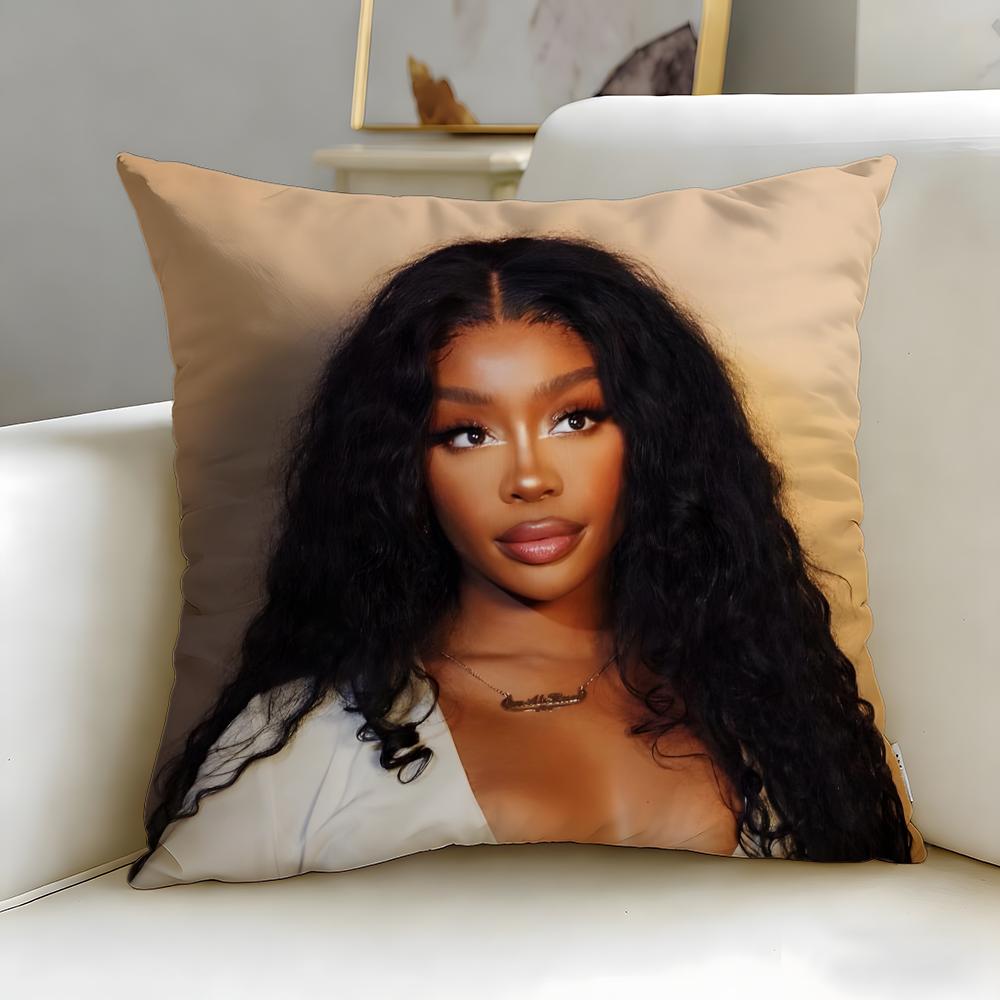 Popular Singer SZA Cushion Cover Soft & Easy-Wash Pillow Case – Versatile for Couch, Bed, Travel and Office