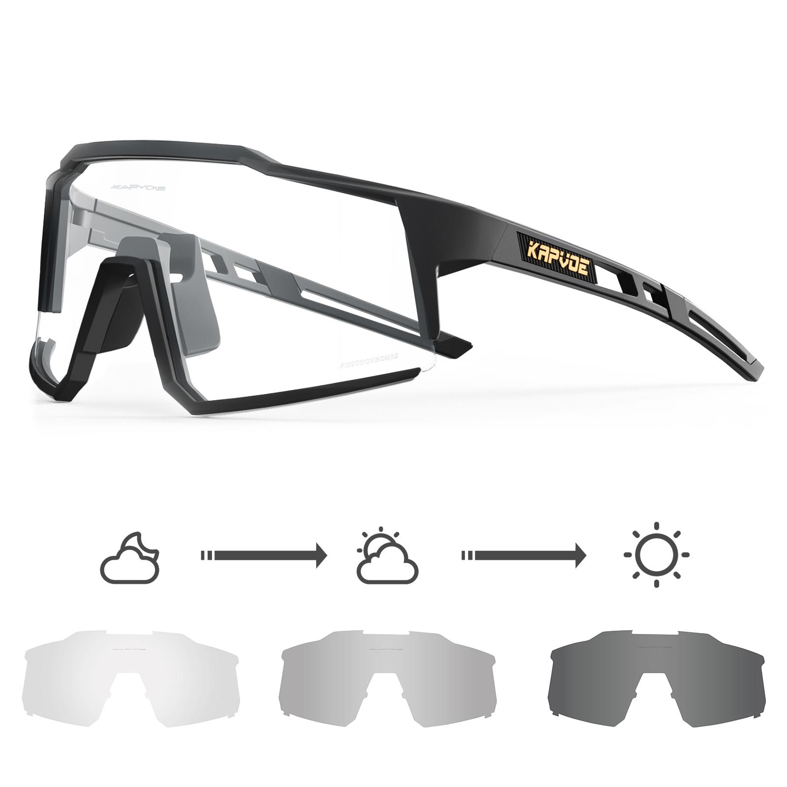 

Pochromic Cycling Glasses Men Bicycle Glasses Cycling Sports Cycling Sunglasses Bike Eyewear Outdoor MTB Eyepieces Photochromic 1lens