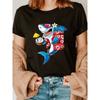 Shark Print Crew Neck T-Shirt, Casual Short Sleeve T-Shirt For Spring & Summer, Women's Clothing