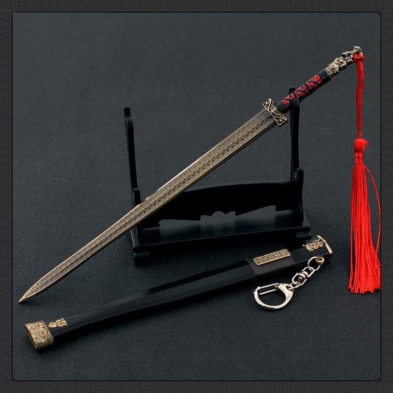 [Nekokamiyama] Three Kingdoms Heroic General Weapon Zhou Yu Gongjin's Sword, Total Length 22cm / Miniature Figurine Collector's Decor