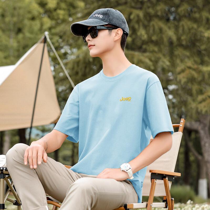 Jeep Men's Heavyweight 100% Cotton Short Sleeve T-Shirt