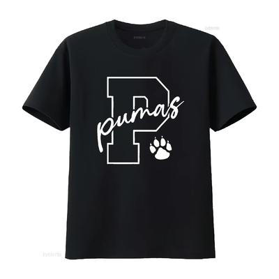 Pumas Koszulka Damska Czarna S vintage Sprana Wygodna Unisex z grafiką Lekko męska Codzienna streetwear Oddychająca Stylowa Miękka