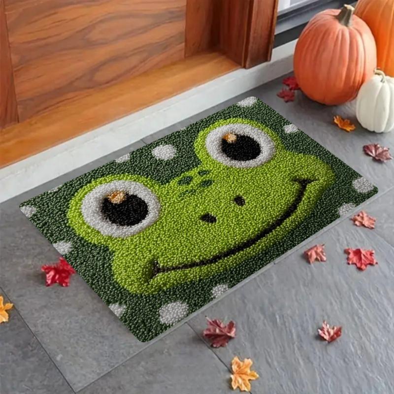 Cute Frog Bath Mat Soft Plush Tufted Bathroom Rug Thickened Anti Slip Floor Mat for Bedroom Shower Room Machine Washable