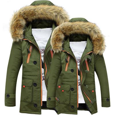 Men Thicken Winter Jacket Faux Fur Collar Long Thick Parkas Male Outwear Hooded Windbreaker Outdoor -30 Degree Snow Coats