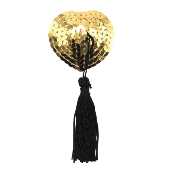 Breast Pasty Invisible Adhesive Firm Fit Nipple Covers with Tassel Decor Heart Shape Sequins Decor Breast Stickers Swaying Atmospheric Tool