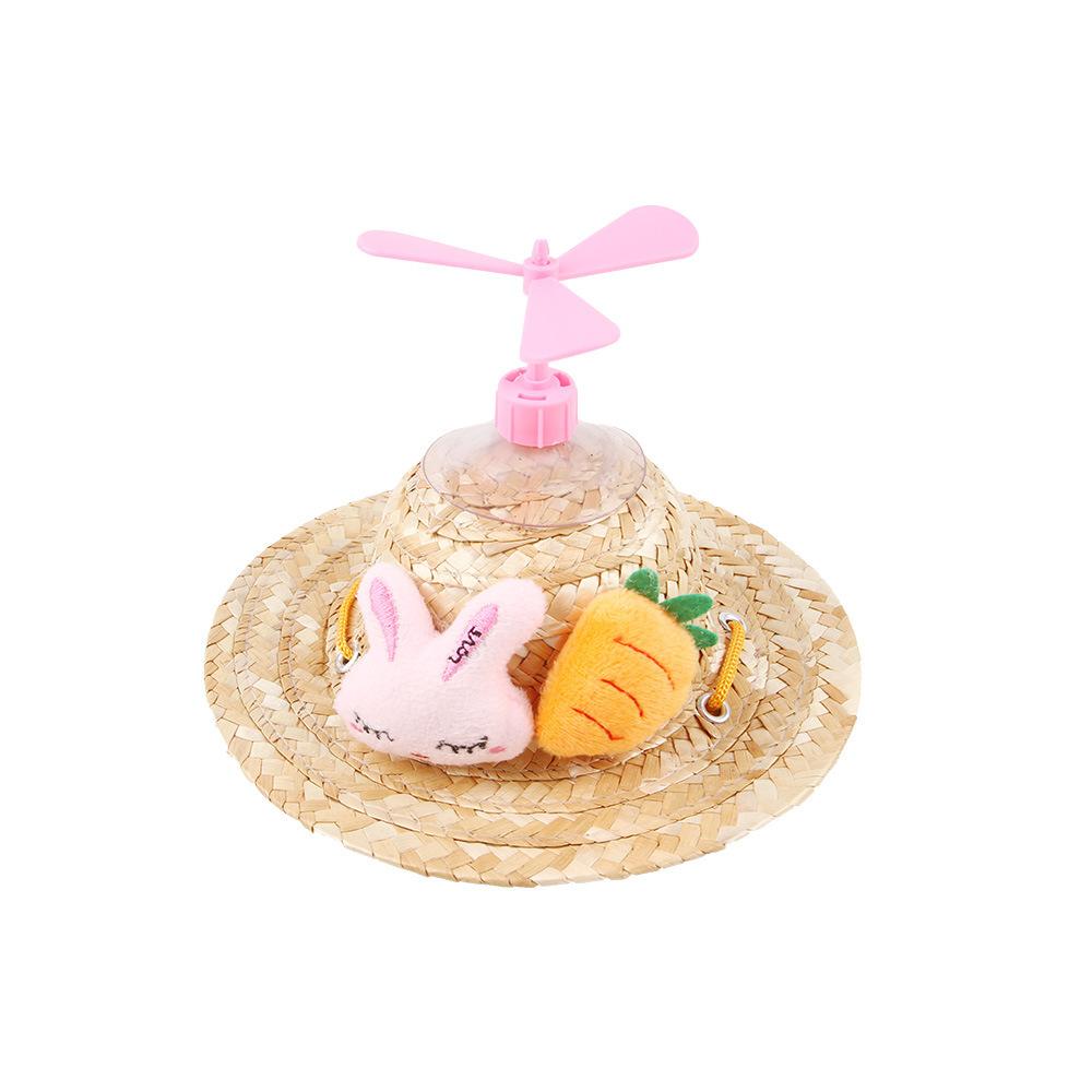 Pet act cute straw hat, cute doll hat spring and summer sunshade into funny pet hat