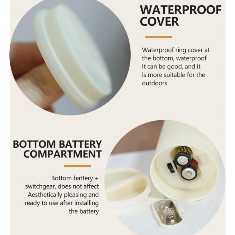 9/12/24PCS Flameless LED Candle Light Creative Wishing Christmas Decorative Column Candle Fake Plastic Candle Battery Powered Home Wedding