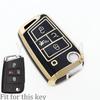 For Vw Volkswagen Golf 7 Mk7 Tiguan Mk2 Seat Ateca Leon Fr Ibiza Skoda Octavia Kodiaq 4 Buttons New Tpu Car Key Case Cover Shell