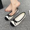 Fashion Soft Sole Single Shoes Women Fashion Round Head Shallow Mouth Butterfly Knot Set Foot Anti-slip Wear-resistant Flat Shoes