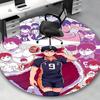 1pc Anime Volleyball Player Round Carpet - Office Chair Mat, Non-Slip Rug for Home Decor, Living Room, Bedroom, Game Room, Dormitory, Birthday Gift, S