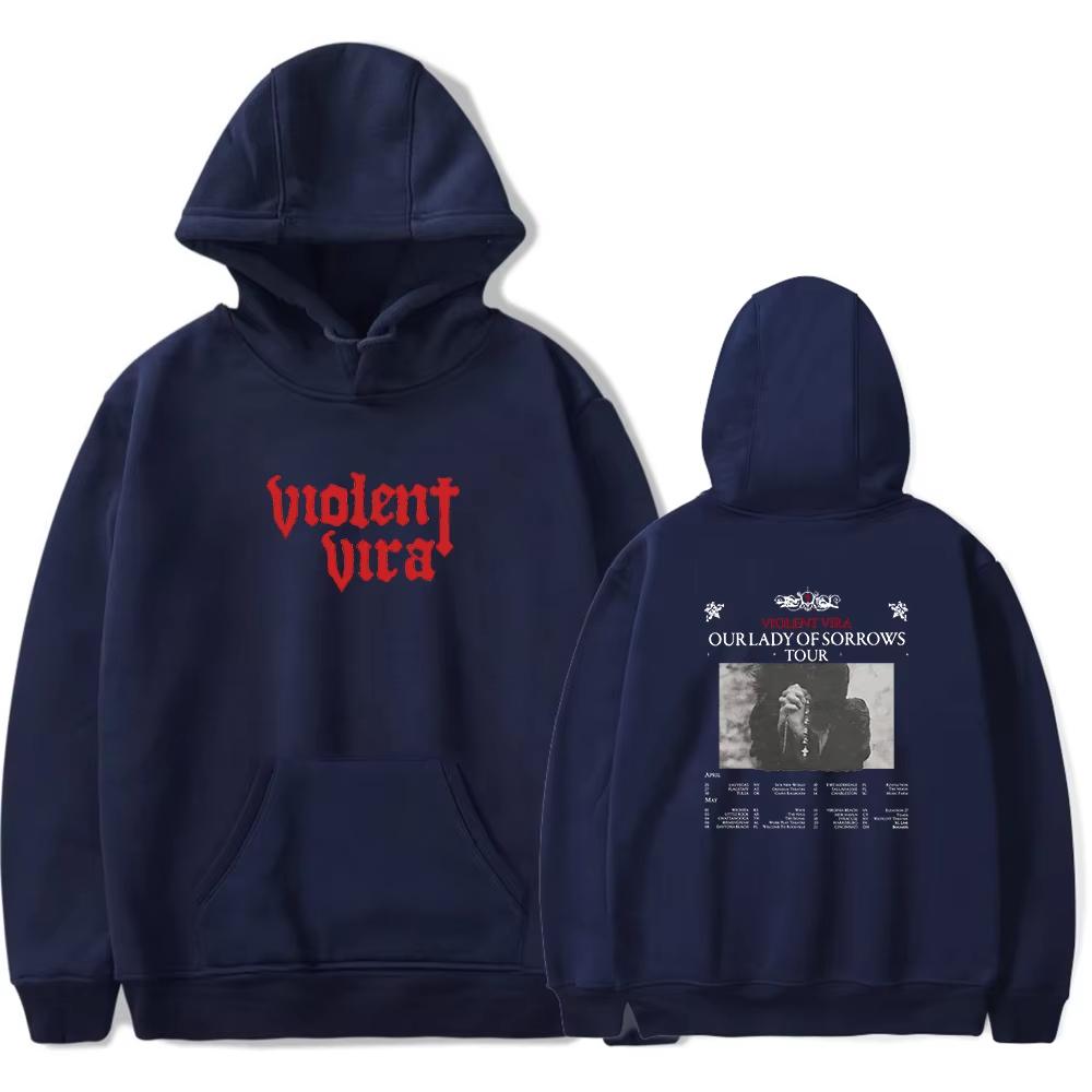 2026 Hot Sale Violent Vira Merch Our Lady of Sorrows Tour Hoodie Men Women Hip Hop Harajuku Hoodie Trendy Streetwear for Daily Looks