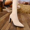 Fashion 2025 Ladies Socks Over The Knee Women Boots Stretch Fabrics High Heel Slip on Shoes Pointed Toe Woman Long Boots Size 36-42