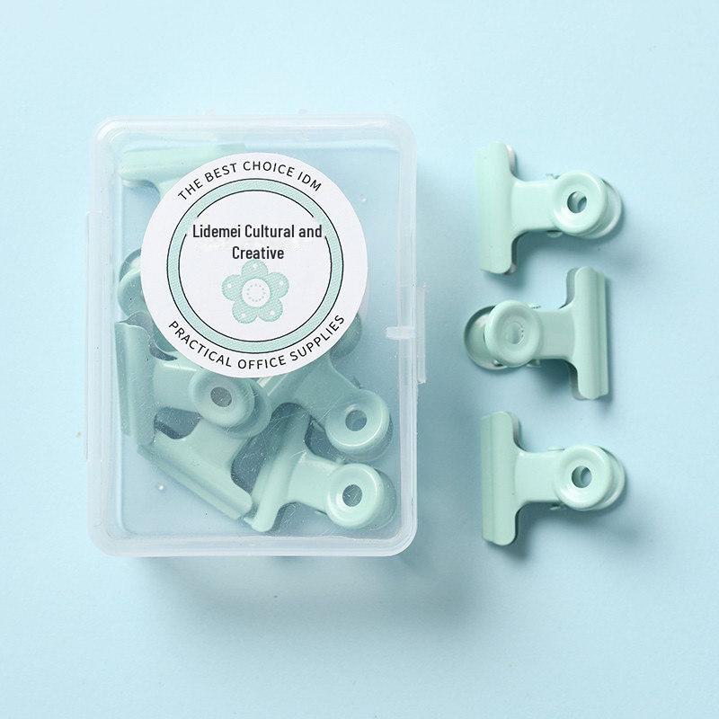 Pastel Round Head Metal Binder Clips - Colorful Boxed Dovetail & Ticket Clips