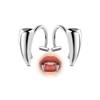 2/4 Stück Punk Edelstahl Scharfe Zähne Fake Piercing Lippenring Übertriebener Schmuck für Frauen Gothic Körperschmuck Neu