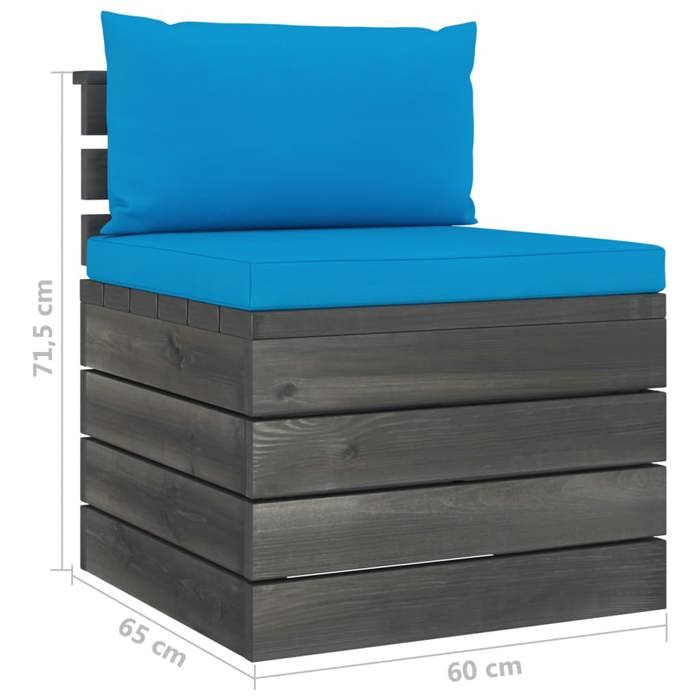 VidaXL Salon Palette de Jardin 2 pcs avec Coussins Meubles d'Extérieur Meubles de Terrasse Mobilier de Patio Mobilier de 3061663