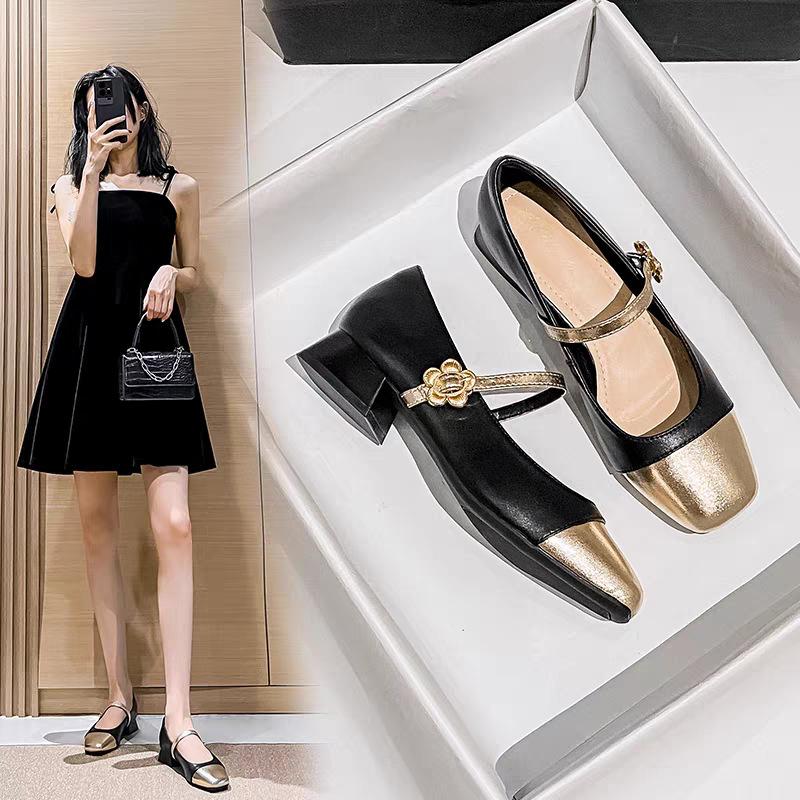 

Mary Jane small leather shoes women s new autumn with skirt temperament gentle shoes flat shoes 40 чорний