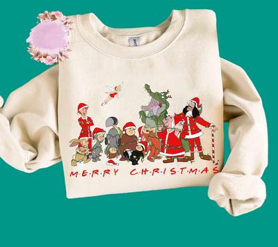 Disney Merry Christmas Peter Pan Group Christmas Lights Shirt | Mickey's Very Merry Christmas Party Tee | Unisex Adult Kids Shirt R267