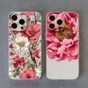 Vintage Flower Clear Phone Case For iPhone 12 11 13 Pro Max Mini 14 Pro Max Plus 7 8 Plus SE2 X XR XS Butterfly Plant Back Cover