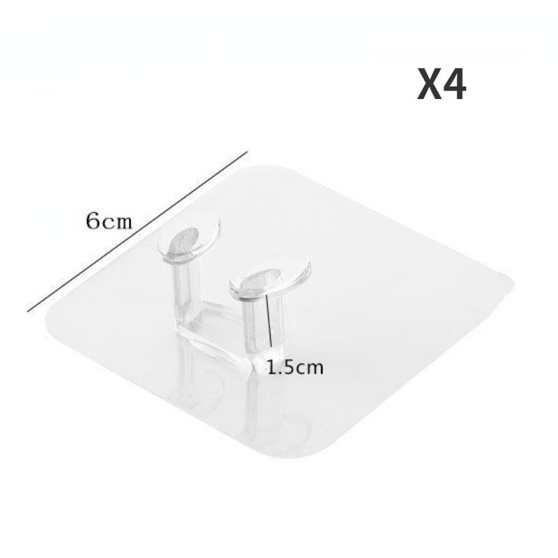 

4 шт. Органайзер для кабелей, настенный крючок для хранения, без перфорации, держатель для вилки и розетки, кухонная скрытая самоклеящаяся организация для ванной комнаты