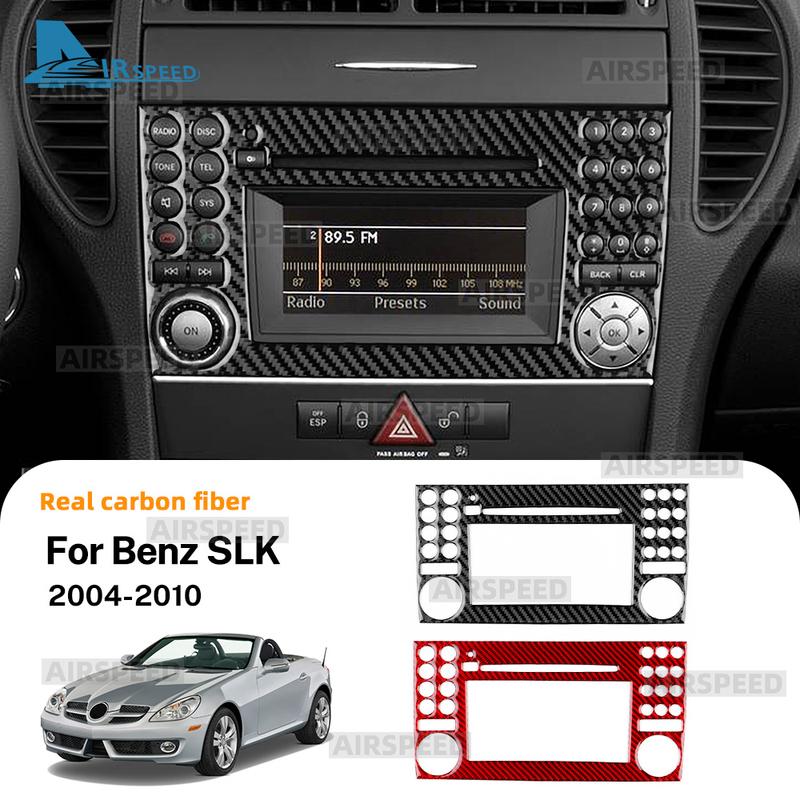 Real Soft Carbon Fiber Trim Sticker For Mercedes Benz SLK R171 2004 2005 2006 2007 2008 2009 2010 Central Control Button Panel