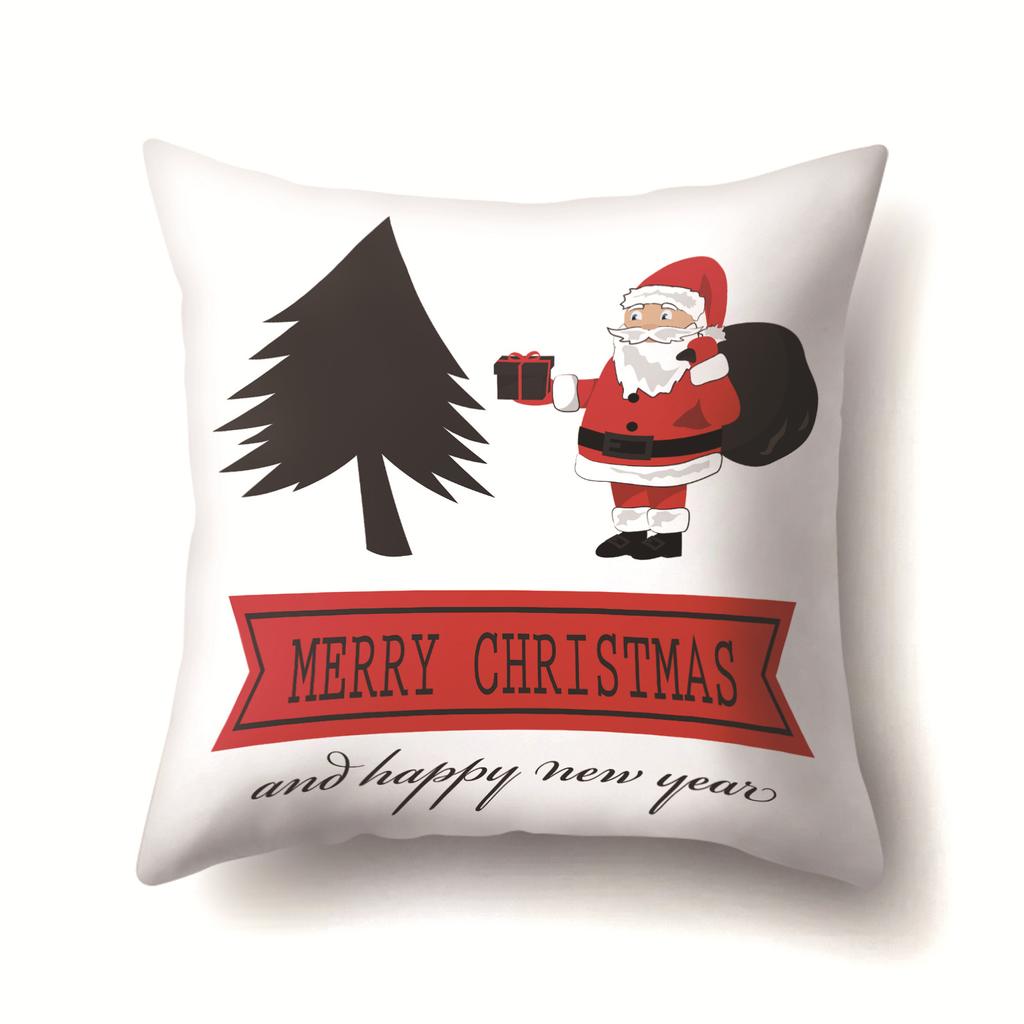 European and American Christmas Santa Claus Christmas Tree Creative Polyester Pillow Case Fashion Home Pillow Case