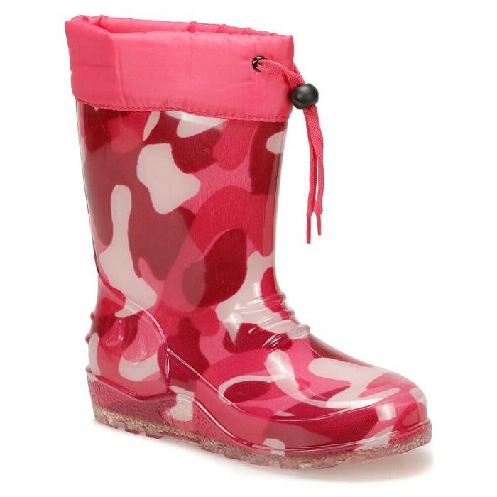 

Çağrı Pink Camouflage Woolen Girl s Rain Boots 26