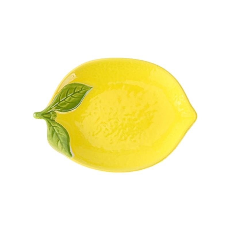 Piccola Ciotola da Immersione con Motivo di Limoni in Ceramica Piatto da Portata per Dessert Insalata Stoviglie Sicura Uso Quotidiano Regalo per Festa di Compleanno