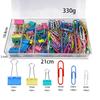 350-Piece Assorted Paper and Binder Clip Set for Office Organization