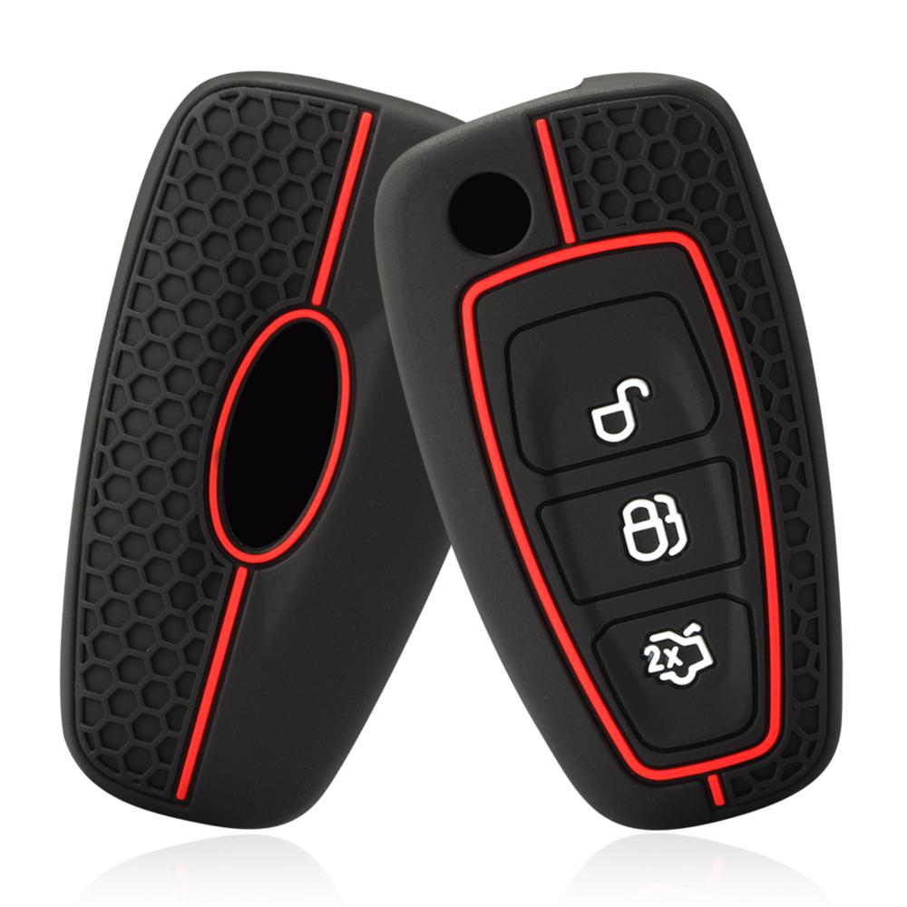 3 Button Silicone Car Remote Key Fob Cover Case For Ford Ranger C-Max S-Max Focus Mk3 Galaxy Mondeo Transit Tourneo Custom