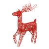 Lighted Reindeer Figurine 3D Metal Standing Deer Statue with LED Light for Outdoor Christmas Lawn Yard Decor