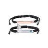 Personalized Custom Engraved Love Stainless Steel Magnetic Clasp Woven Cord Couple Matching Bracelet Set for Him Her